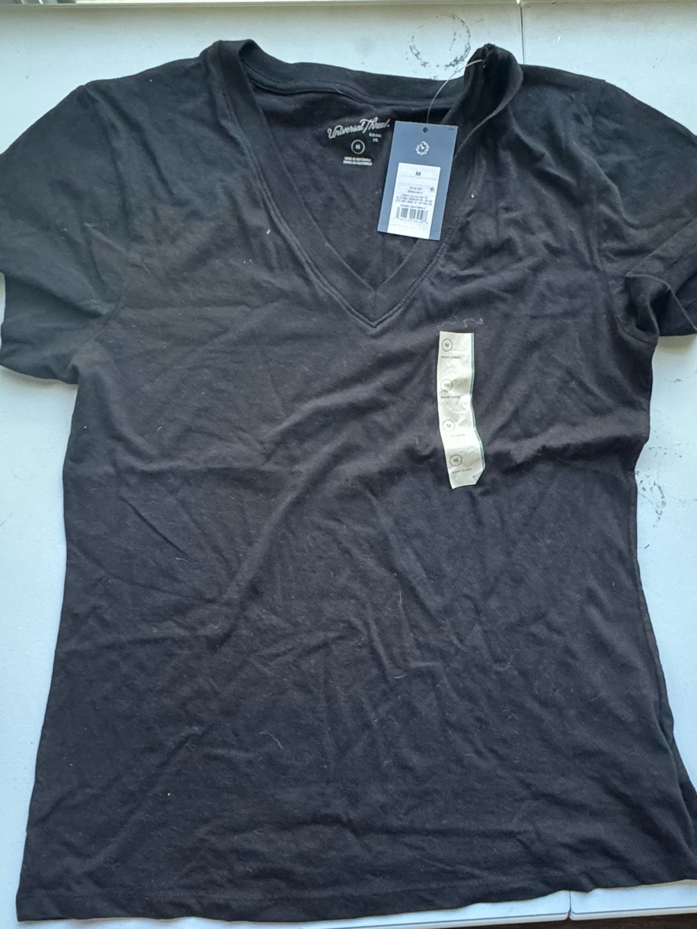 Universal Thread Black V-Neck Short Sleeve Tee